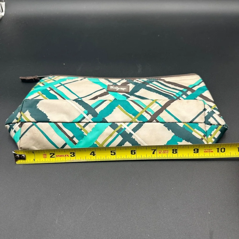 Thirty-One Cosmetic Bag Zipper‎ Pouch Small Insulated Travel Makeup Turquoise
